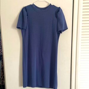 For Cynthia Blue Short Sleeve Dress